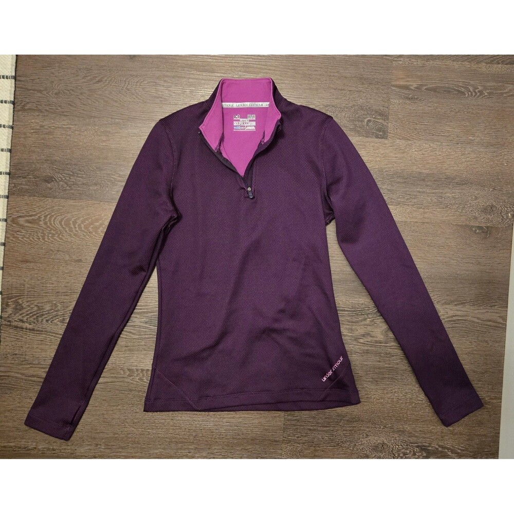 Under Armour ColdGear Fitted ¼ Zip Pullover – Women's Medium – Purple